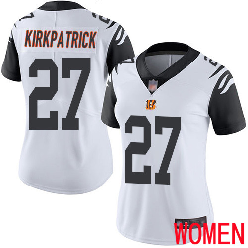Cincinnati Bengals Limited White Women Dre Kirkpatrick Jersey NFL Footballl #27 Rush Vapor Untouchable->women nfl jersey->Women Jersey